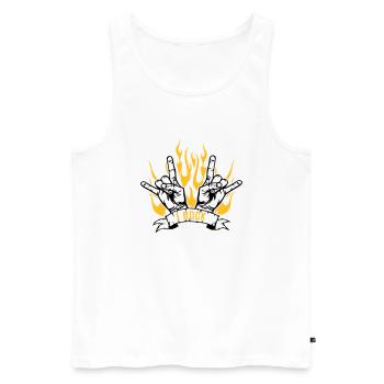 I rock - Débardeur bio Premium Homme - blanc - Devant - AI Model Male 178 light (178cm)
