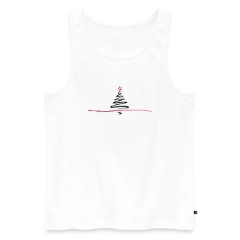 Weihnachten - Weihnachtsbaum - Männer Premium Bio Tank Top - Weiß - Vorne - Michal (187cm)
