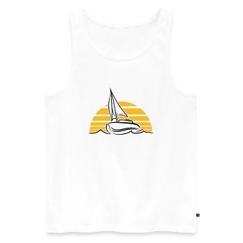 soleil coucher de soleil lever du soleil bateau à - Débardeur bio Premium Homme - blanc - Devant - Michal (187cm)