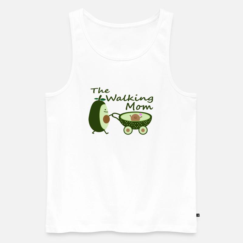 Avocado als Walking Mom - Männer Premium Bio Tank Top - Weiß