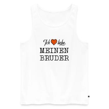 ich liebe meinen Bruder Herz - Männer Premium Bio Tank Top - Weiß - Vorne - Michal (187cm)