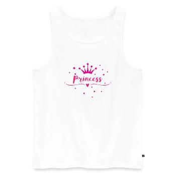 Princess, Crown, Hearts, Love, Christmas, Birthday - Débardeur bio Premium Homme - blanc - Devant - AI Model Male 178 light (178cm)
