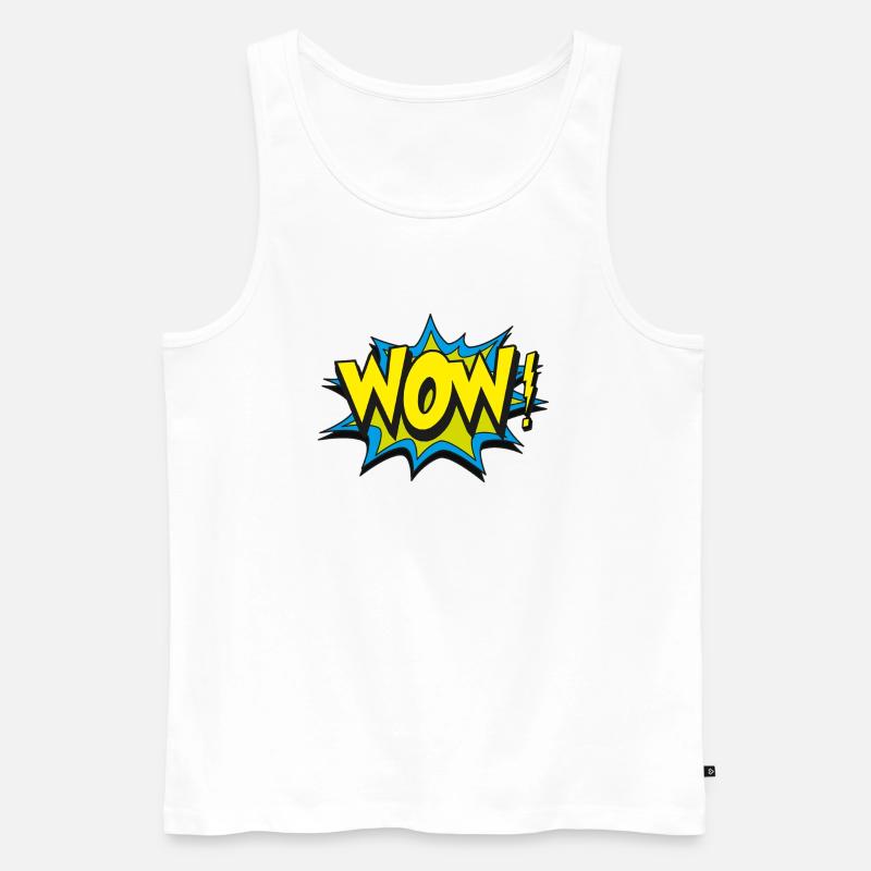 wow - Männer Premium Bio Tank Top - Weiß
