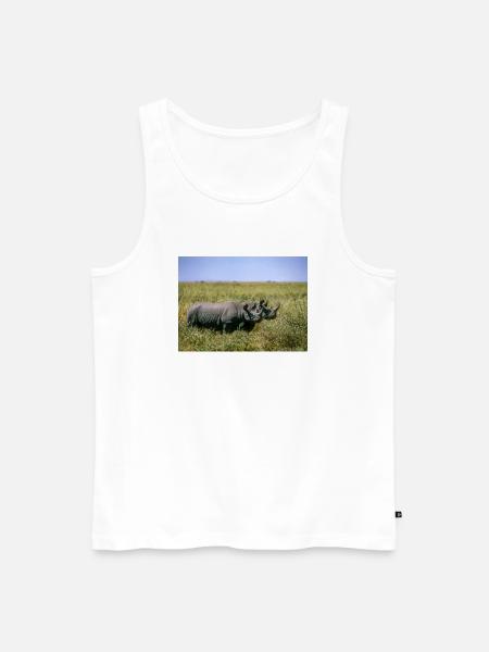 Spitzmaul-Nashörner Kenya - Männer Premium Bio Tank Top - Weiß