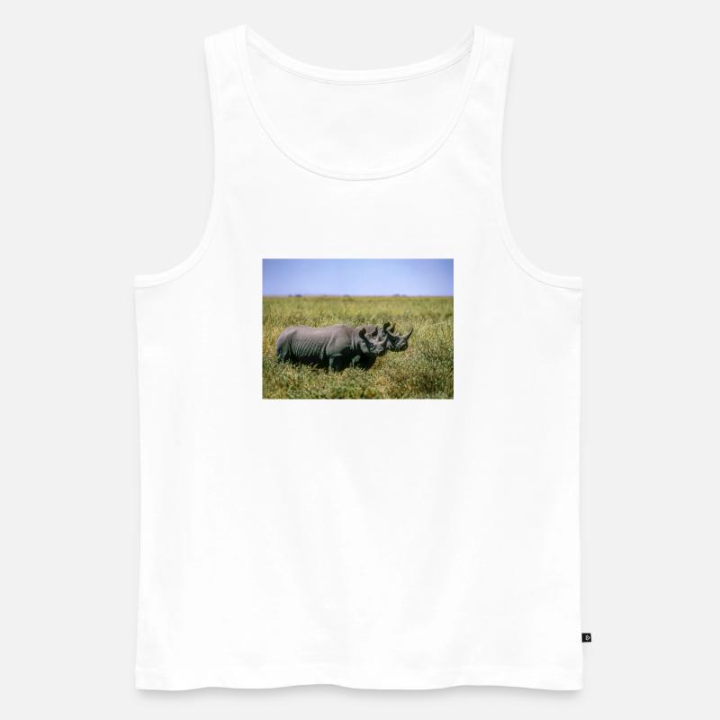 Spitzmaul-Nashörner Kenya - Männer Premium Bio Tank Top - Weiß
