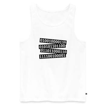 Binary Code Program Language - Men's Premium Organic Tank Top - white - Front - AI Model Male 178 light (178cm)