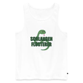 SCHLANGEN FLÜSTERER - Männer Premium Bio Tank Top - Weiß - Vorne - Michal (187cm)