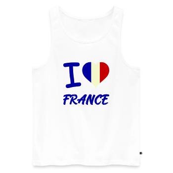 I Love France - Men's Premium Organic Tank Top - white - Front - Michal (187cm)