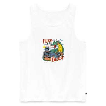 Feeding the beast - Men's Premium Organic Tank Top - white - Front - AI Model Male 178 light (178cm)