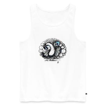 Pfau peacock psychedelisch - Männer Premium Bio Tank Top - Weiß - Vorne - AI Model Male 178 light (178cm)