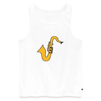 Saxofon - Männer Premium Bio Tank Top - Weiß - Vorne - Michal (187cm)
