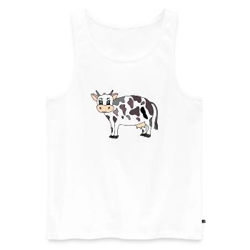 Cow - Men's Premium Organic Tank Top - white - Front - AI Model Male 178 light (178cm)