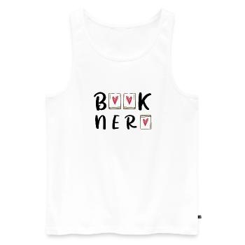 Book Crazy Books Book Nerd - Débardeur bio Premium Homme - blanc - Devant - AI Model Male 178 light (178cm)