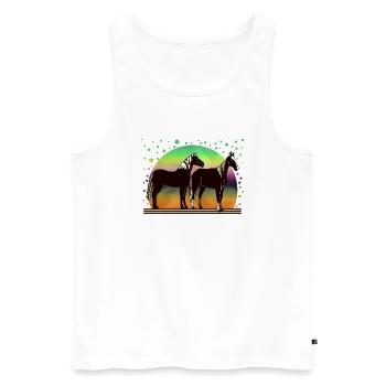Pferde - Männer Premium Bio Tank Top - Weiß - Vorne - Michal (187cm)