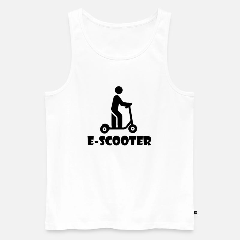 Roller Scooter E-Scooter - Men's Premium Organic Tank Top - white