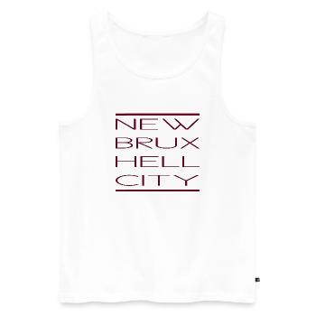 NewBruxHellCity - Débardeur bio Premium Homme - blanc - Devant - Michal (187cm)