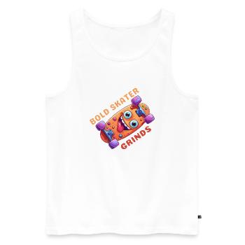 Bold Skater Grinds - Skateboard - Men's Premium Organic Tank Top - white - Front - Michal (187cm)