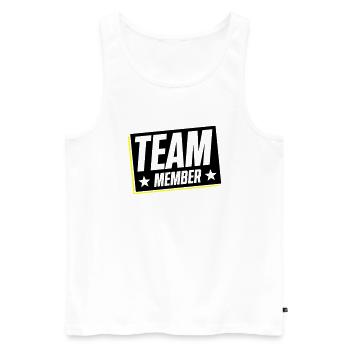 Team Member - Men's Premium Organic Tank Top - white - Front - Michal (187cm)