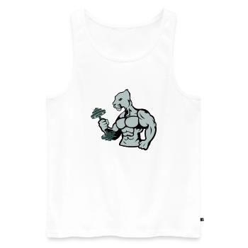 bodybuilder jaguar hantel - Männer Premium Bio Tank Top - Weiß - Vorne - Michal (187cm)