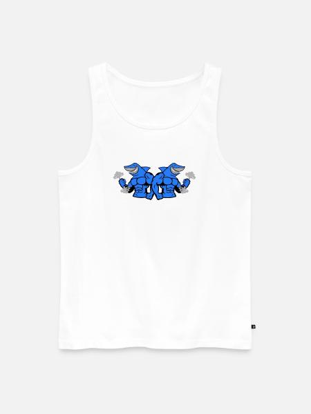 Shark Hai Bodybuilding 2 - Men's Premium Organic Tank Top - white