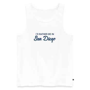 I ́d rather be in San Diego - California - America - Men's Premium Organic Tank Top - white - Front - Michal (187cm)