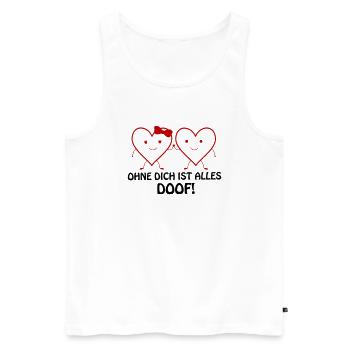ohne dich ist alles doof 02 - Männer Premium Bio Tank Top - Weiß - Vorne - AI Model Male 178 light (178cm)