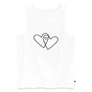 3 Herzen Familie - Männer Premium Bio Tank Top - Weiß - Vorne - AI Model Male 178 light (178cm)