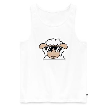 Schaf Sonnenbrille Party Cool DJ Kopf Gesicht Süß - Männer Premium Bio Tank Top - Weiß - Vorne - Michal (187cm)
