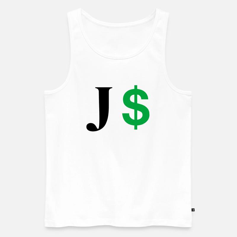 Buchstabe j Dollar - Männer Premium Bio Tank Top - Weiß