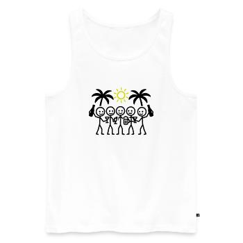Holiday Team Party - Men's Premium Organic Tank Top - white - Front - Michal (187cm)