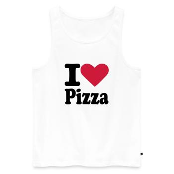 I love Pizza - Männer Premium Bio Tank Top - Weiß - Vorne - Michal (187cm)