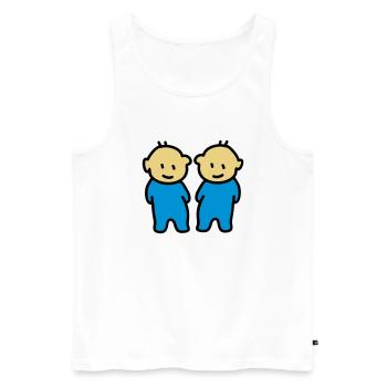 Twins Twins - - Débardeur bio Premium Homme - blanc - Devant - AI Model Male 178 light (178cm)