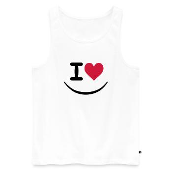 ich love - Männer Premium Bio Tank Top - Weiß - Vorne - AI Model Male 178 light (178cm)