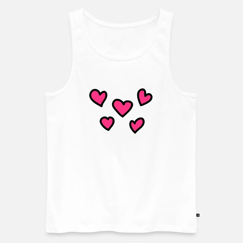 Herzen - Männer Premium Bio Tank Top - Weiß