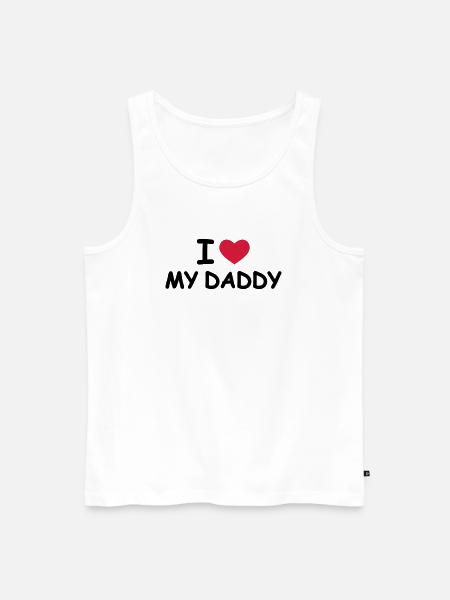 I Love My Daddy - Männer Premium Bio Tank Top - Weiß