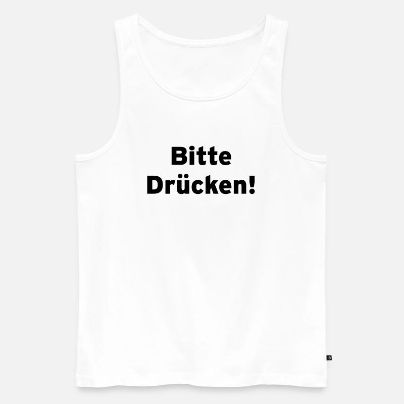 Bitte_Drücken - Männer Premium Bio Tank Top - Weiß