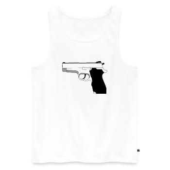 Pistole - Männer Premium Bio Tank Top - Weiß - Vorne - AI Model Male 178 light (178cm)