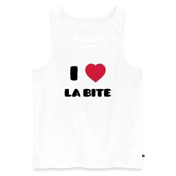 I Love La Bite - Débardeur bio Premium Homme - blanc - Devant - AI Model Male 178 light (178cm)