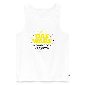 Das Wars mit der Freiheit er heiratet - Männer Premium Bio Tank Top - Weiß - Vorne - Michal (187cm)