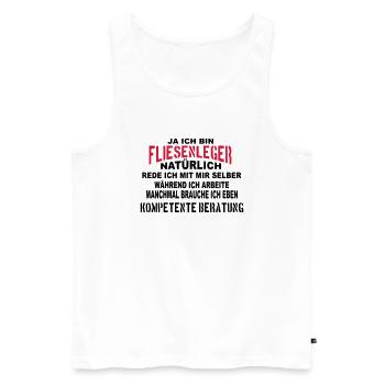 Fliesenleger Beratung - Männer Premium Bio Tank Top - Weiß - Vorne - Michal (187cm)