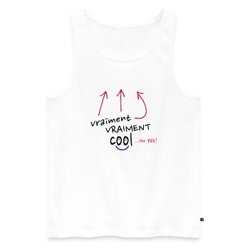 vraiment cool ou pas! - Débardeur bio Premium Homme - blanc - Devant - AI Model Male 178 light (178cm)