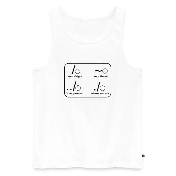 (slash_spreadshirt) - Männer Premium Bio Tank Top - Weiß - Vorne - AI Model Male 178 light (178cm)