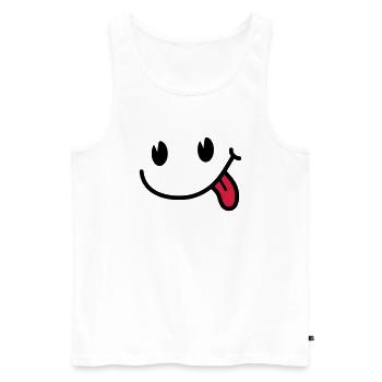 Smiley - Männer Premium Bio Tank Top - Weiß - Vorne - Michal (187cm)