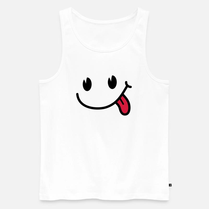 Smiley - Männer Premium Bio Tank Top - Weiß