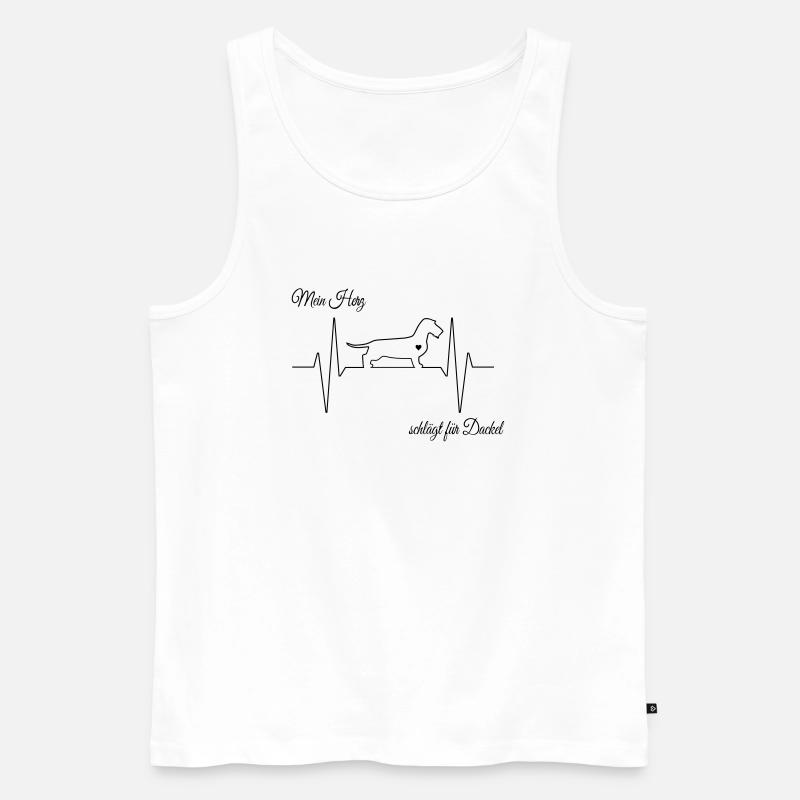 Dackel Herzschlag - Männer Premium Bio Tank Top - Weiß