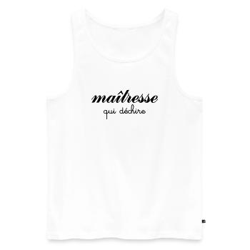 Maîtresse Qui Déchire - Débardeur bio Premium Homme - blanc - Devant - Michal (187cm)