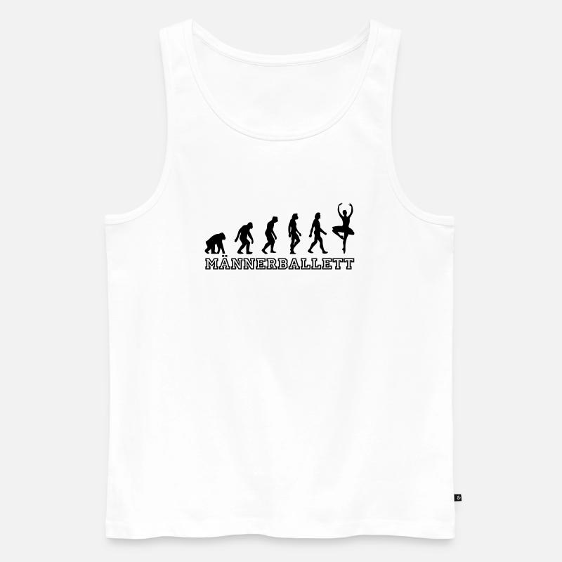 Männerballett Evolution Ballerina - Männer Premium Bio Tank Top - Weiß