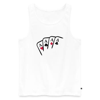 Poker Cards - Débardeur bio Premium Homme - blanc - Devant - AI Model Male 178 light (178cm)