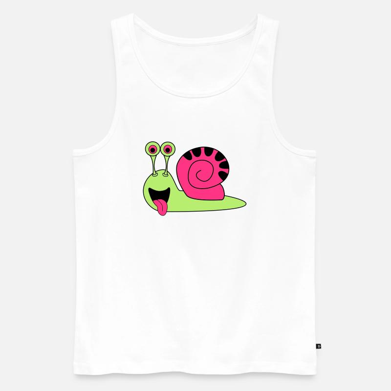 schnecke - Männer Premium Bio Tank Top - Weiß