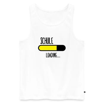 Schule Loading... - Männer Premium Bio Tank Top - Weiß - Vorne - Michal (187cm)